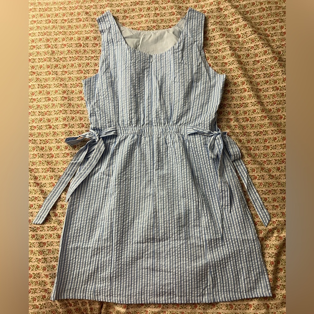 Landry Kate / GILLI Monroe Mini Dress Blue & White Striped Side Bow Ties Large - Picture 7 of 16